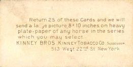 1889 Kinney Brothers Famous English Running Horses (N230) #NNO The Promise Land Back